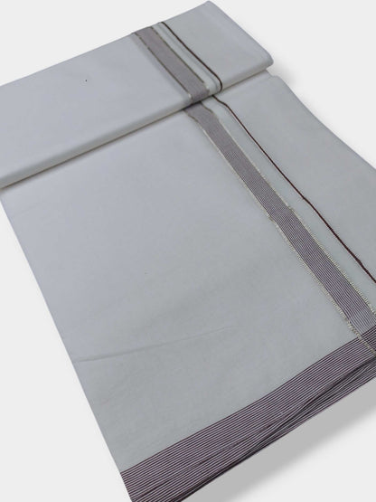 Pure White Cotton Men's Double Dhoti