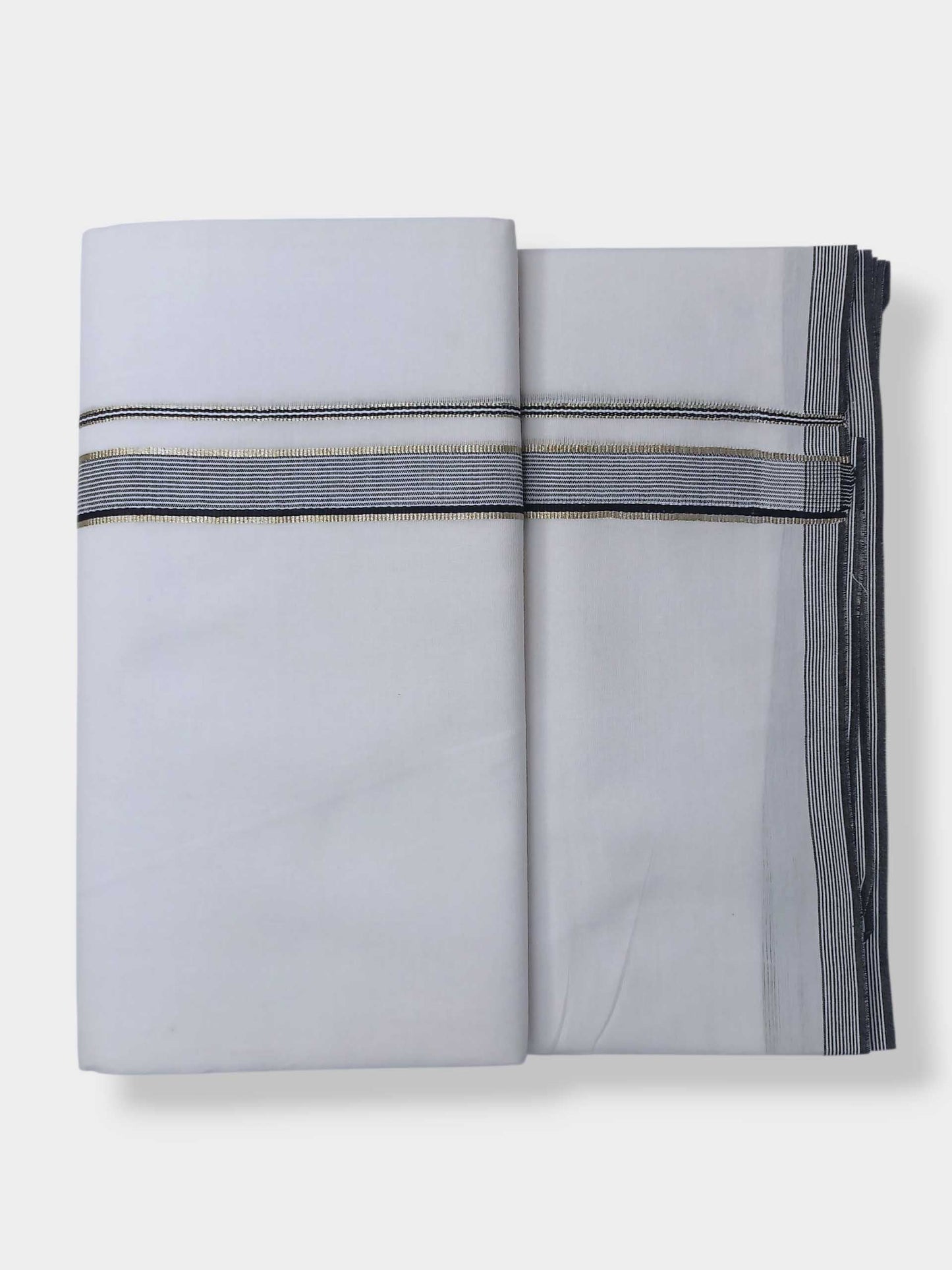 Pure White Cotton Men's Double Dhoti