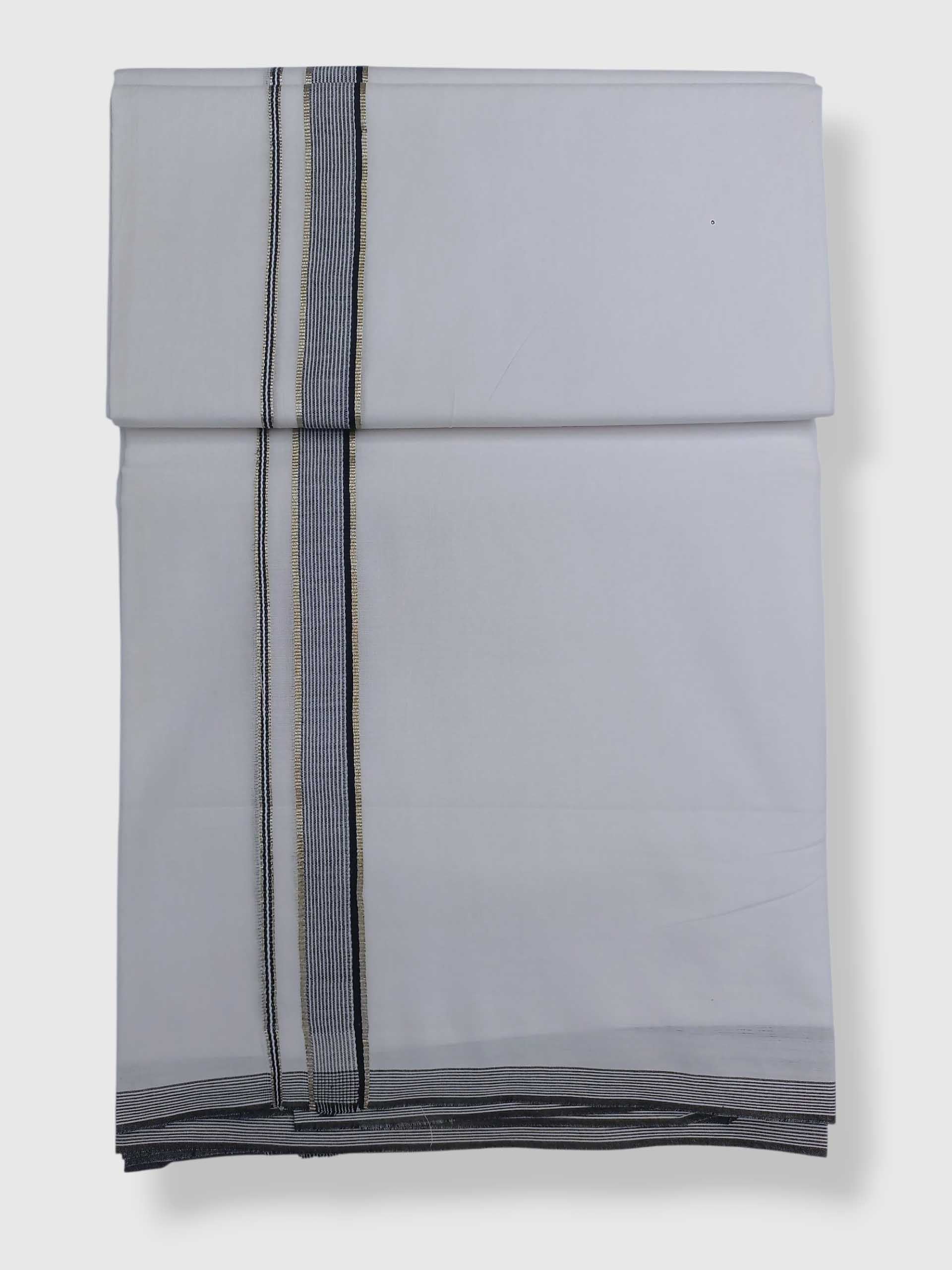 Pure White Cotton Men's Double Dhoti