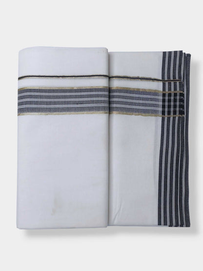 Pure White Cotton Men's Double Dhoti