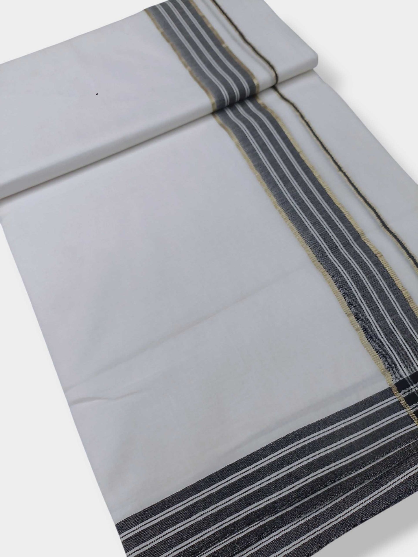 Pure White Cotton Men's Double Dhoti