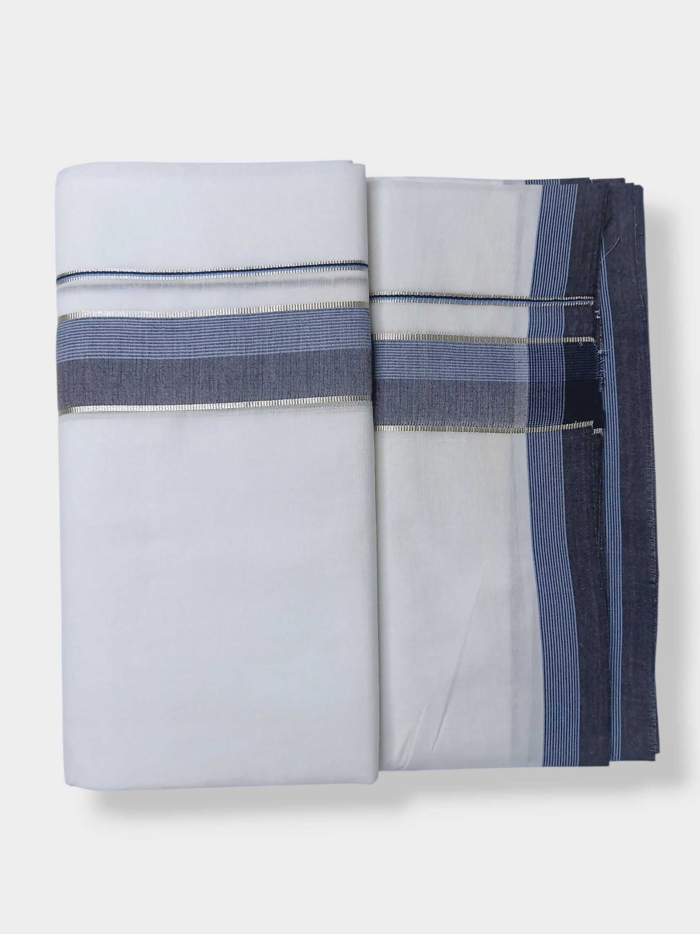 Pure White Cotton Men's Double Dhoti