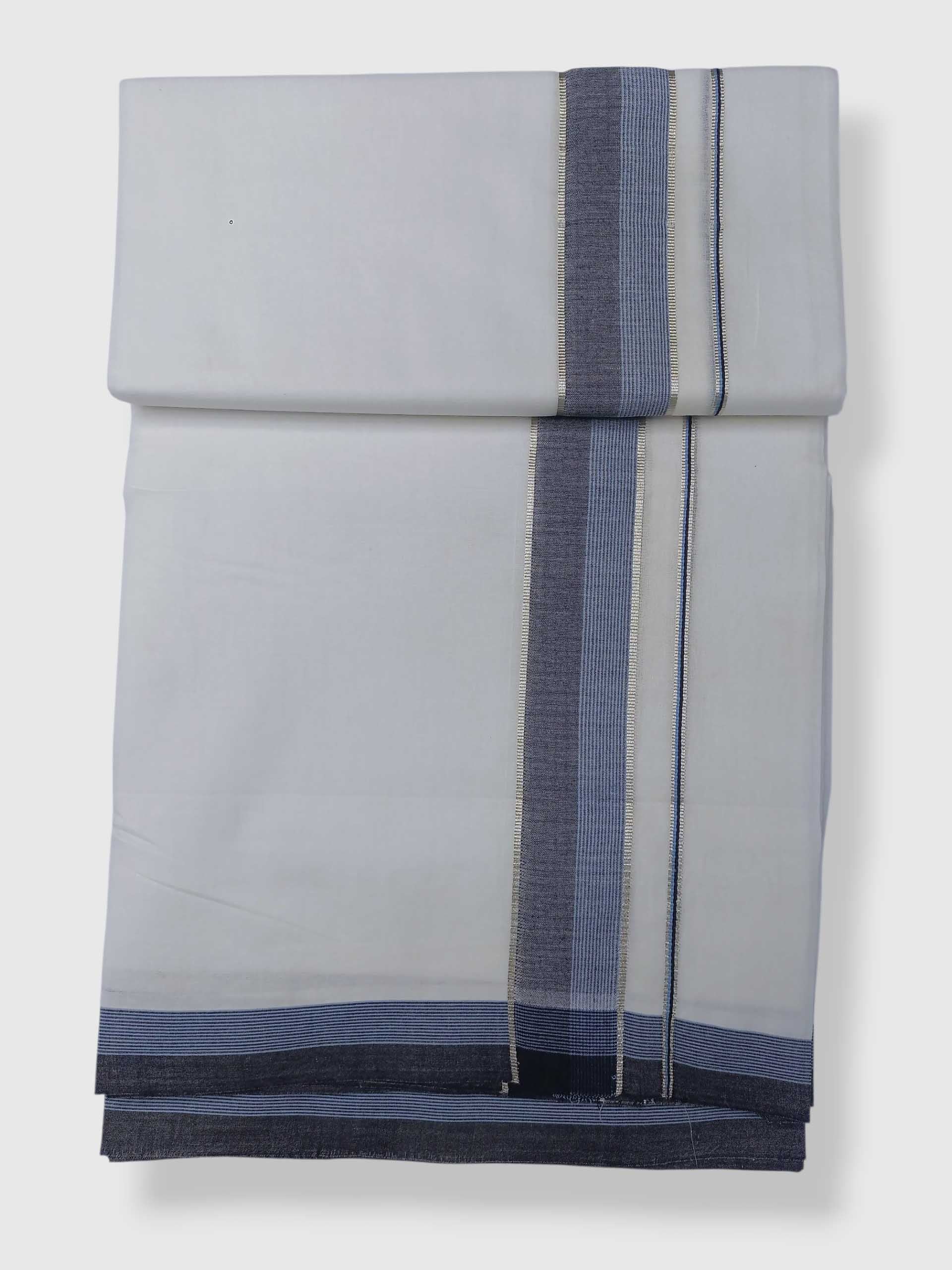 Pure White Cotton Men's Double Dhoti
