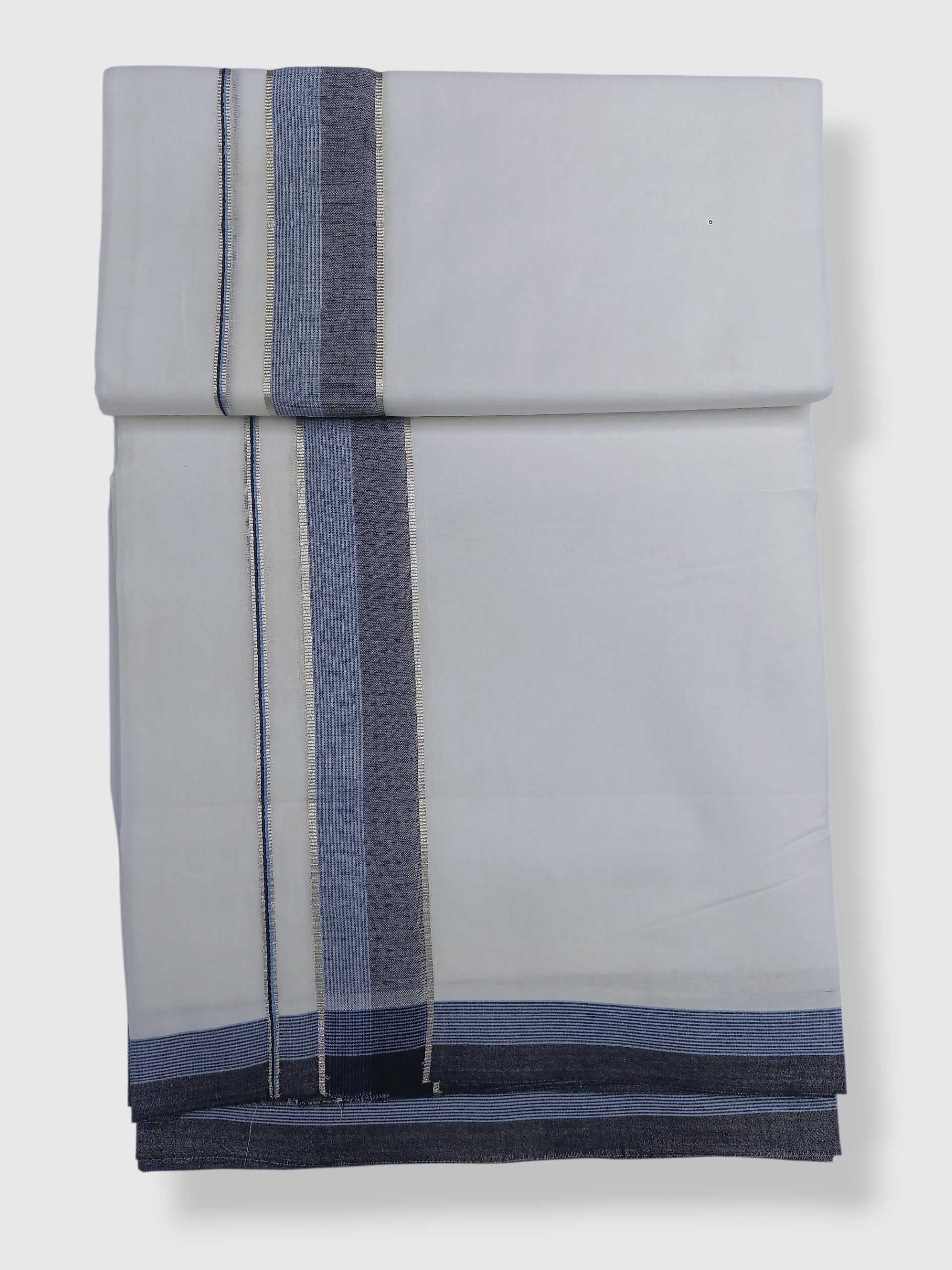 Pure White Cotton Men's Double Dhoti
