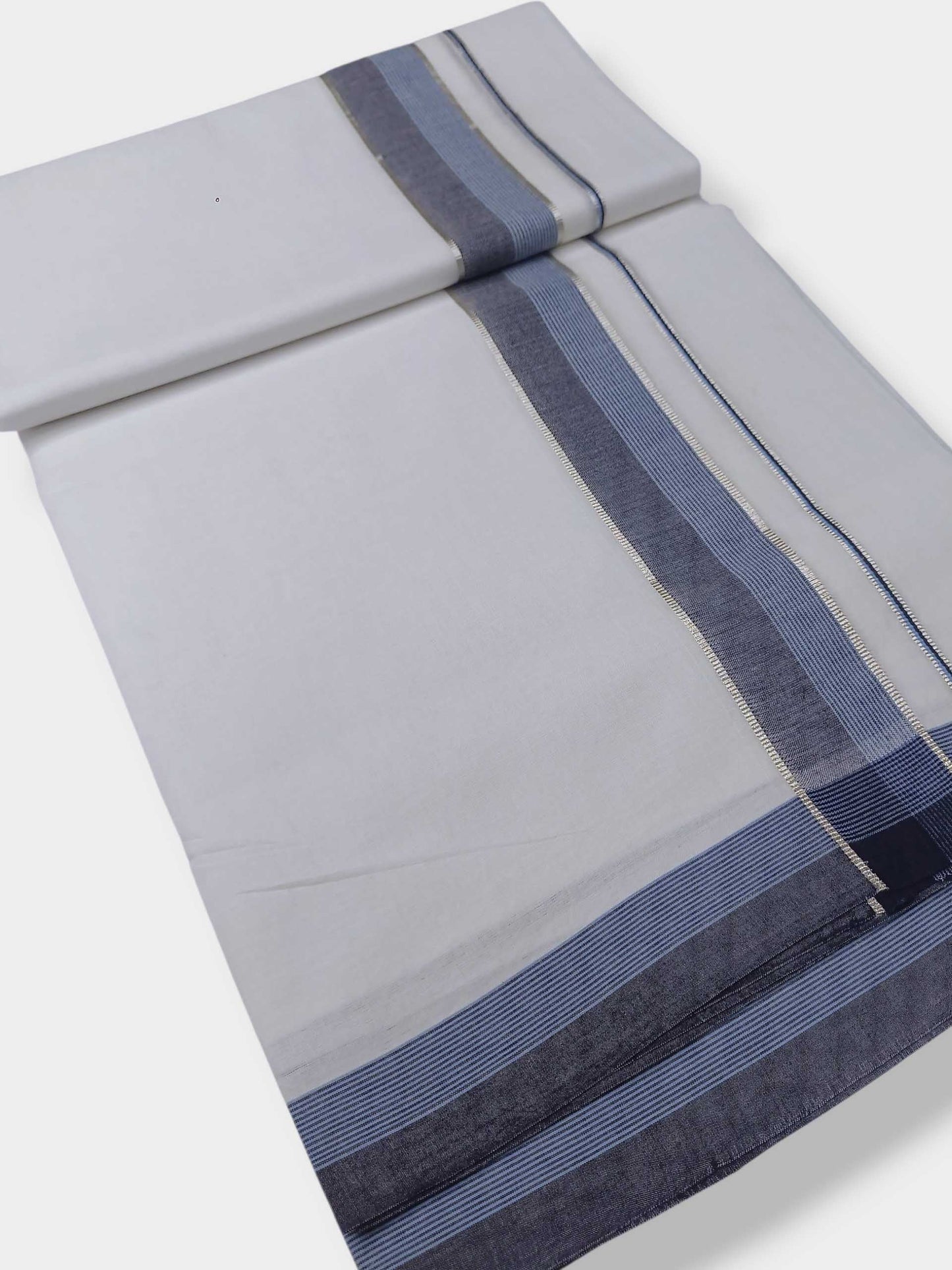 Pure White Cotton Men's Double Dhoti