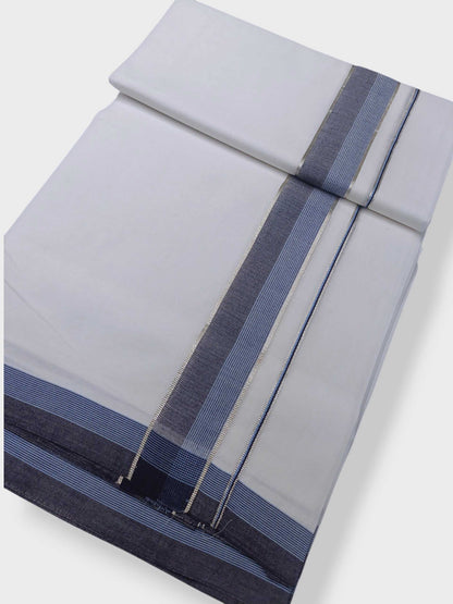 Pure White Cotton Men's Double Dhoti