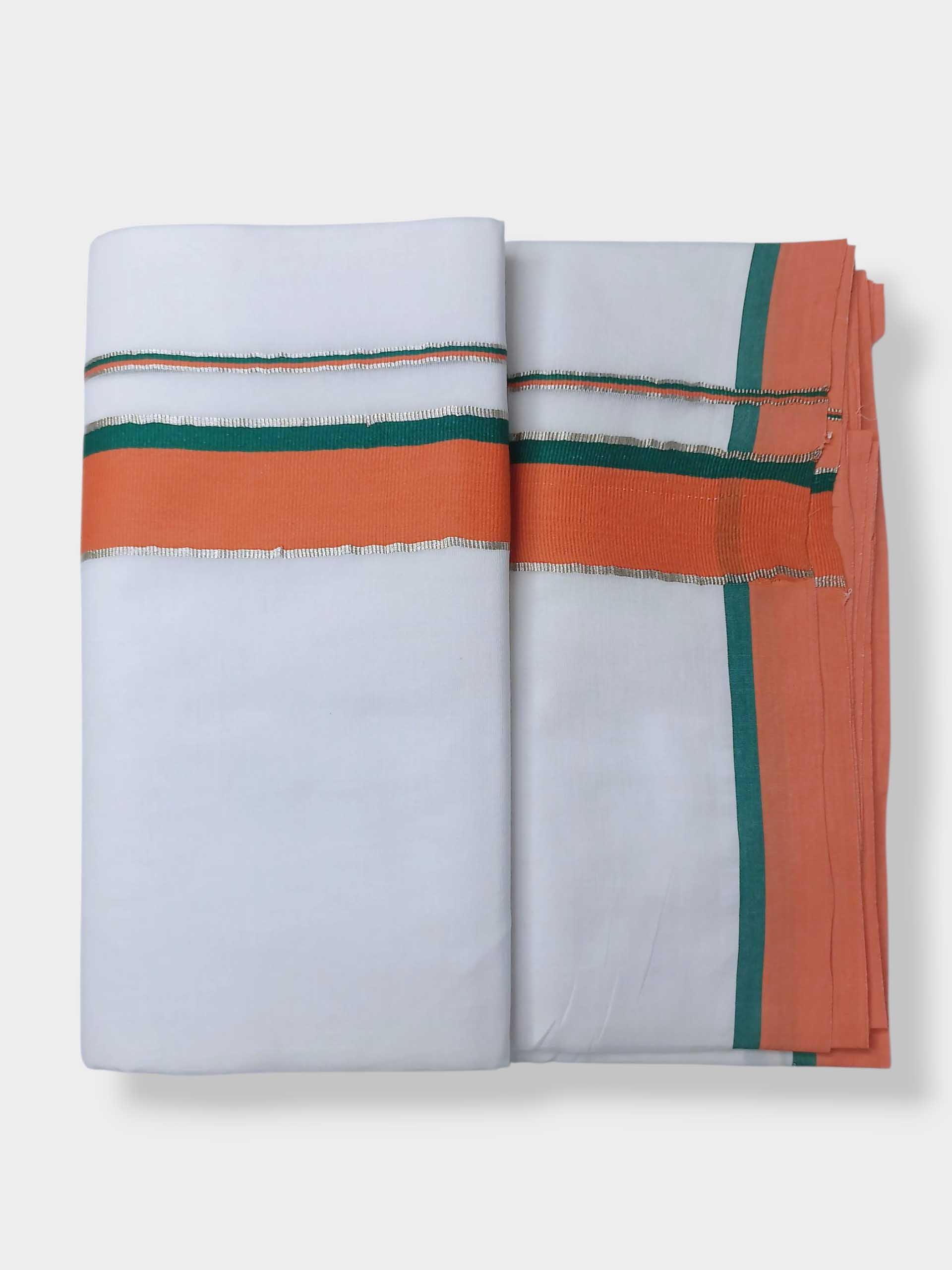 Pure White Cotton Men's Double Dhoti