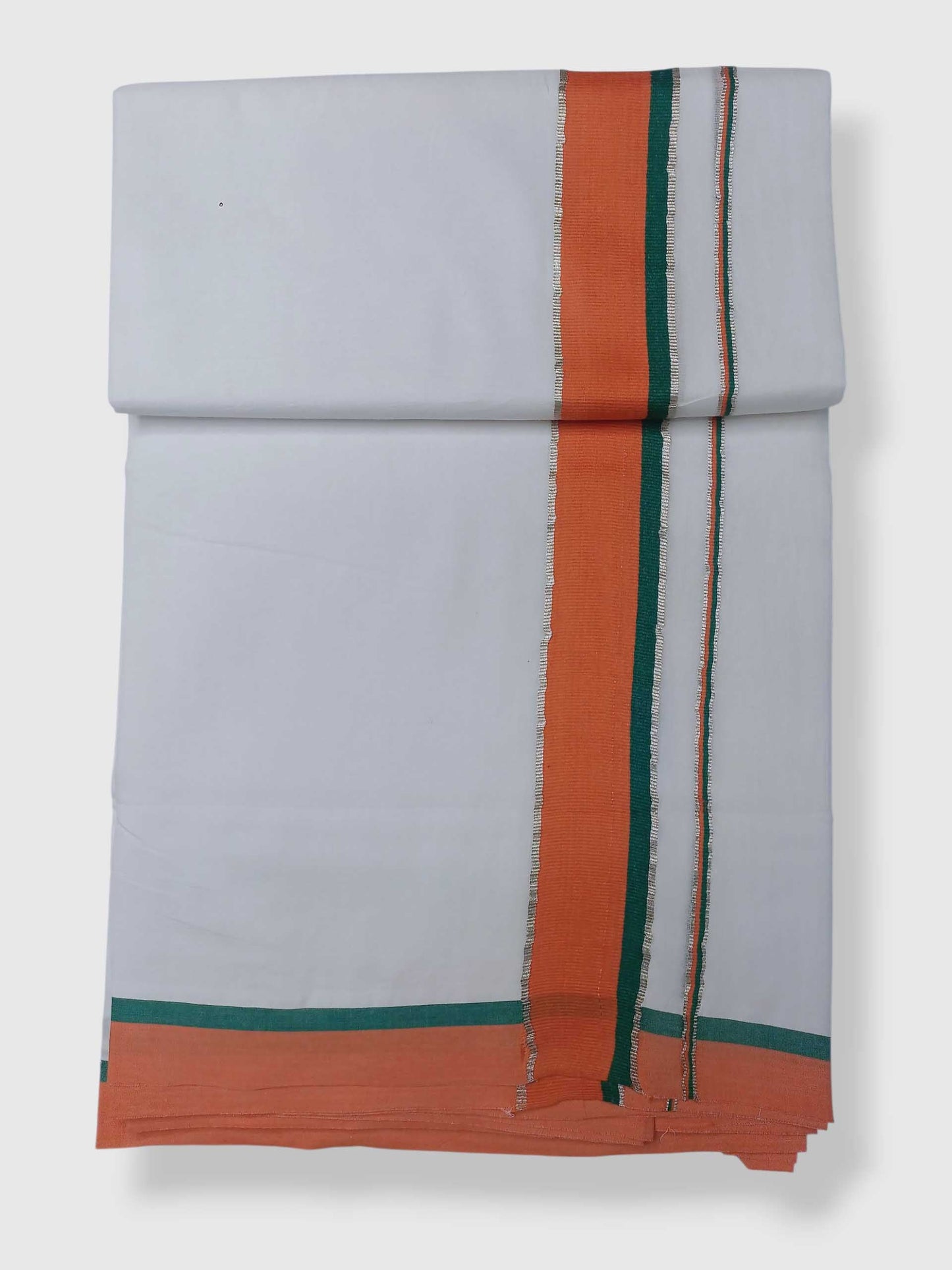 Pure White Cotton Men's Double Dhoti