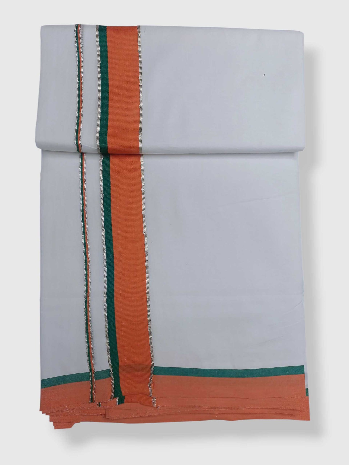 Pure White Cotton Men's Double Dhoti