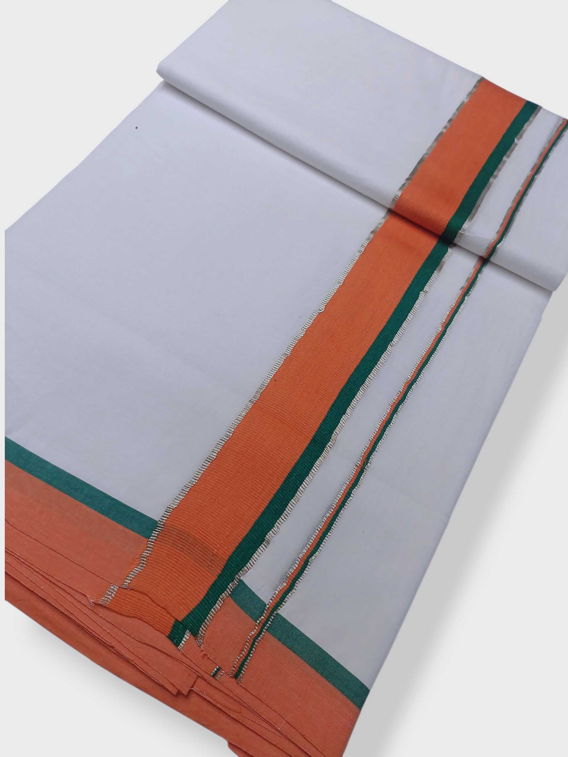 Pure White Cotton Men's Double Dhoti