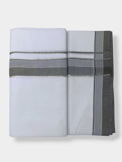 Pure White Cotton Men's Double Dhoti