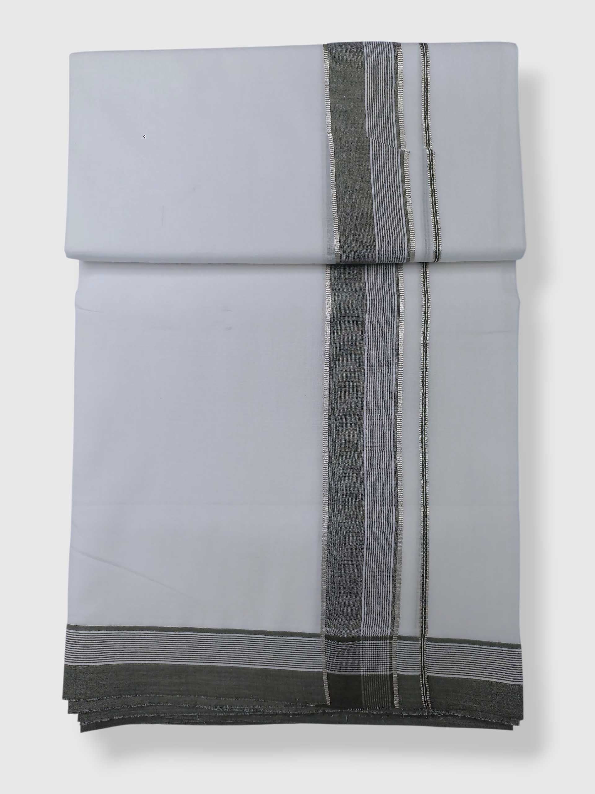 Pure White Cotton Men's Double Dhoti