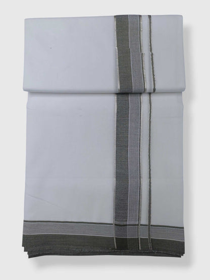 Pure White Cotton Men's Double Dhoti