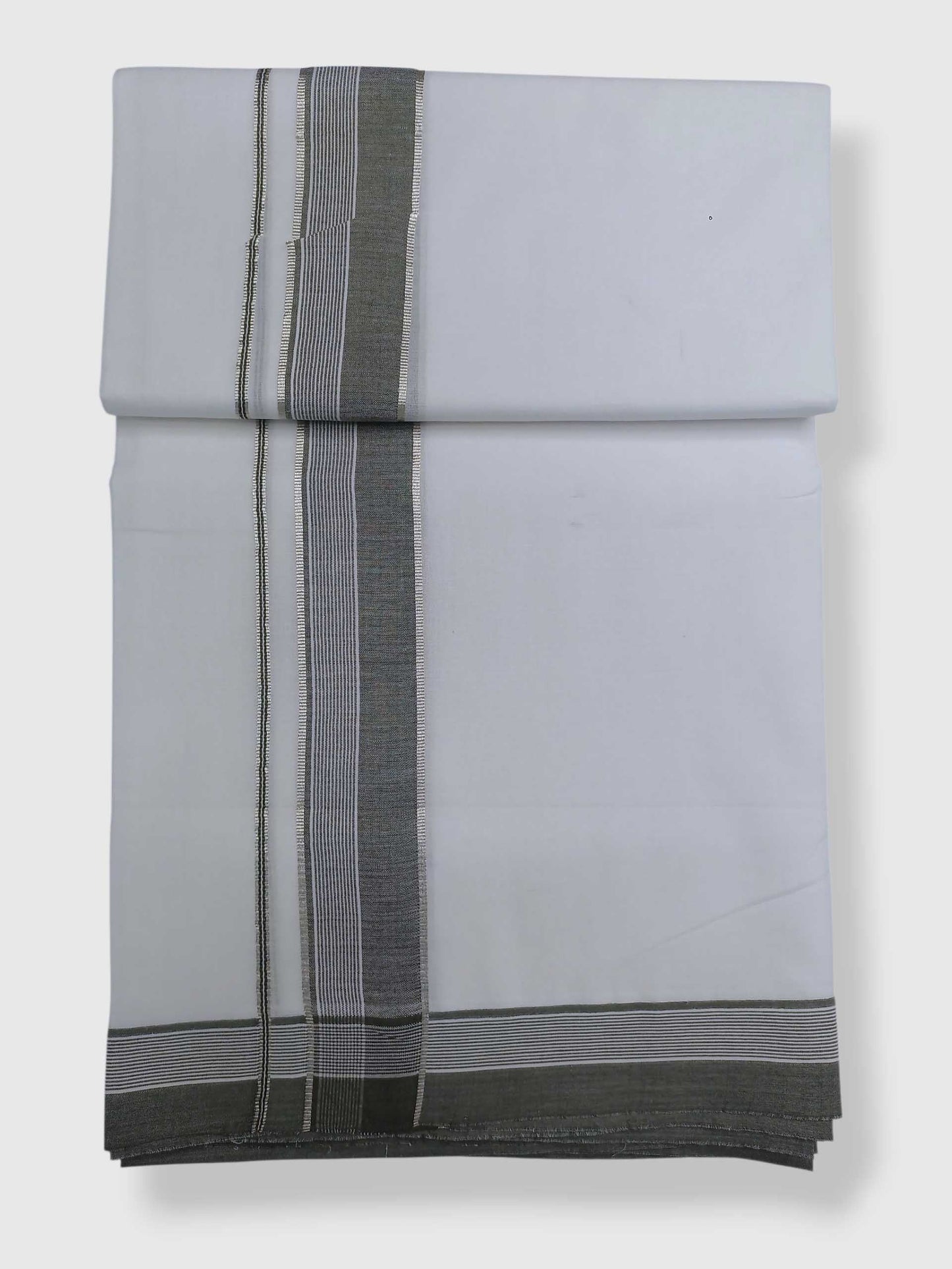 Pure White Cotton Men's Double Dhoti