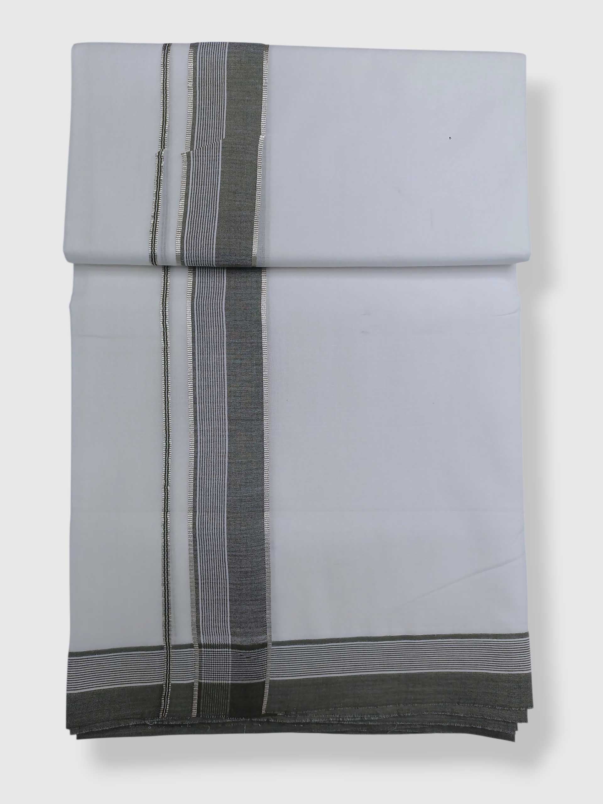 Pure White Cotton Men's Double Dhoti