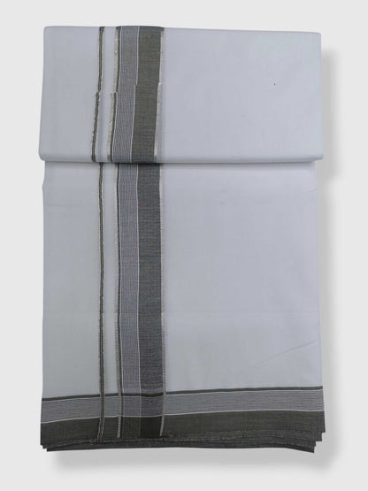 Pure White Cotton Men's Double Dhoti