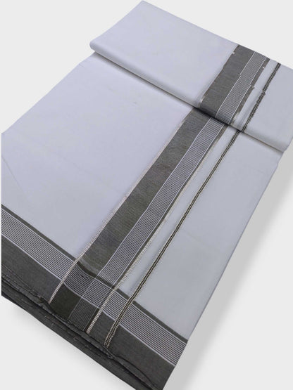 Pure White Cotton Men's Double Dhoti