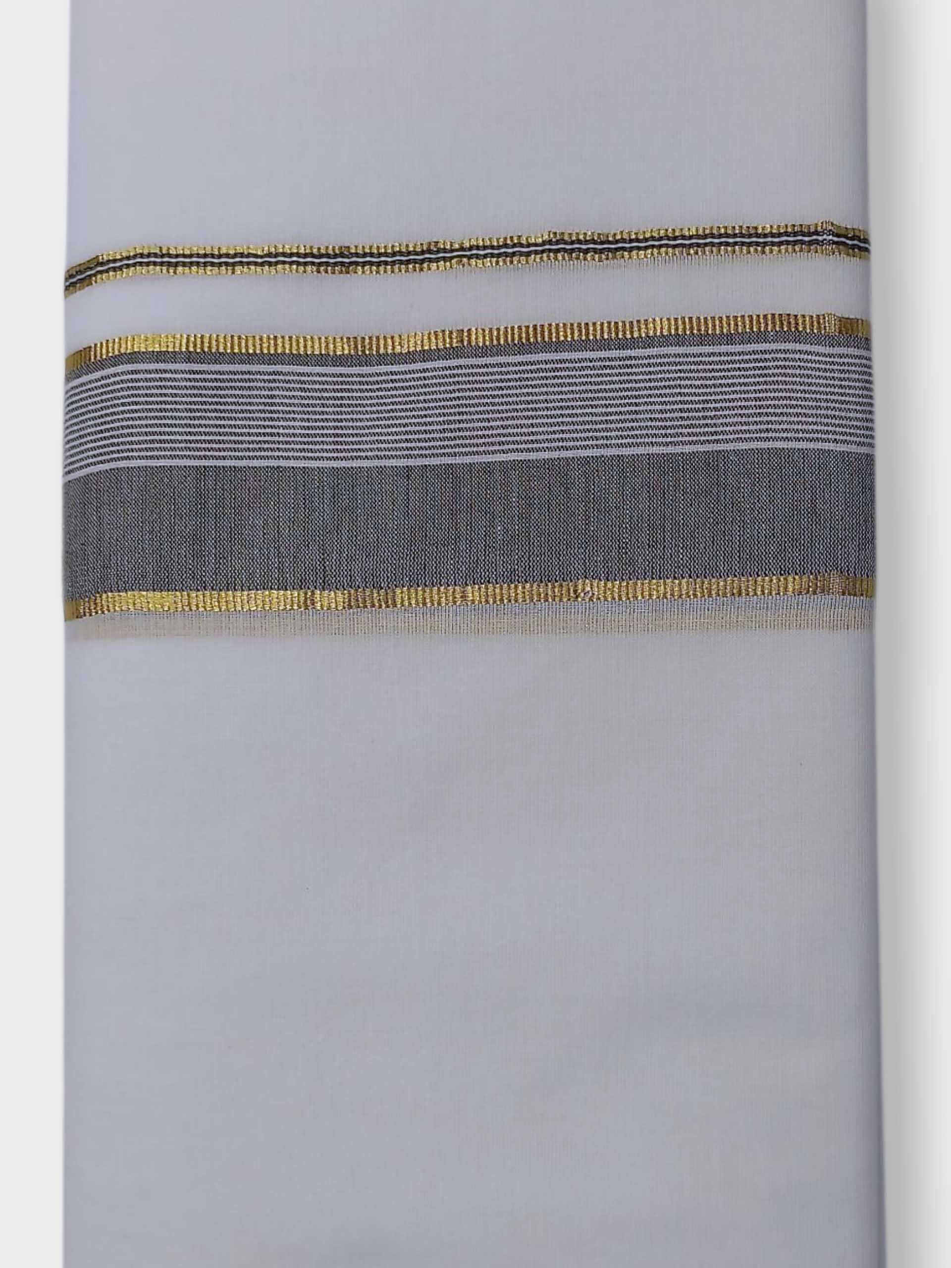 Pure White Cotton Men's Double Dhoti