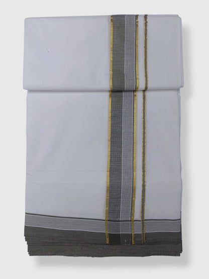 Pure White Cotton Men's Double Dhoti
