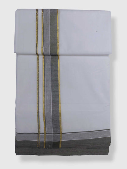 Pure White Cotton Men's Double Dhoti