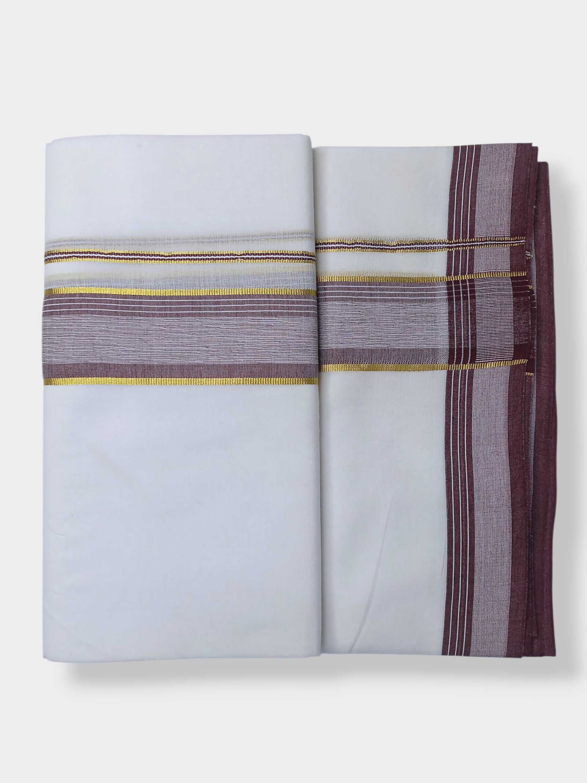 Pure White Cotton Men's Double Dhoti