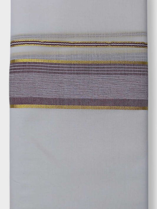 Pure White Cotton Men's Double Dhoti