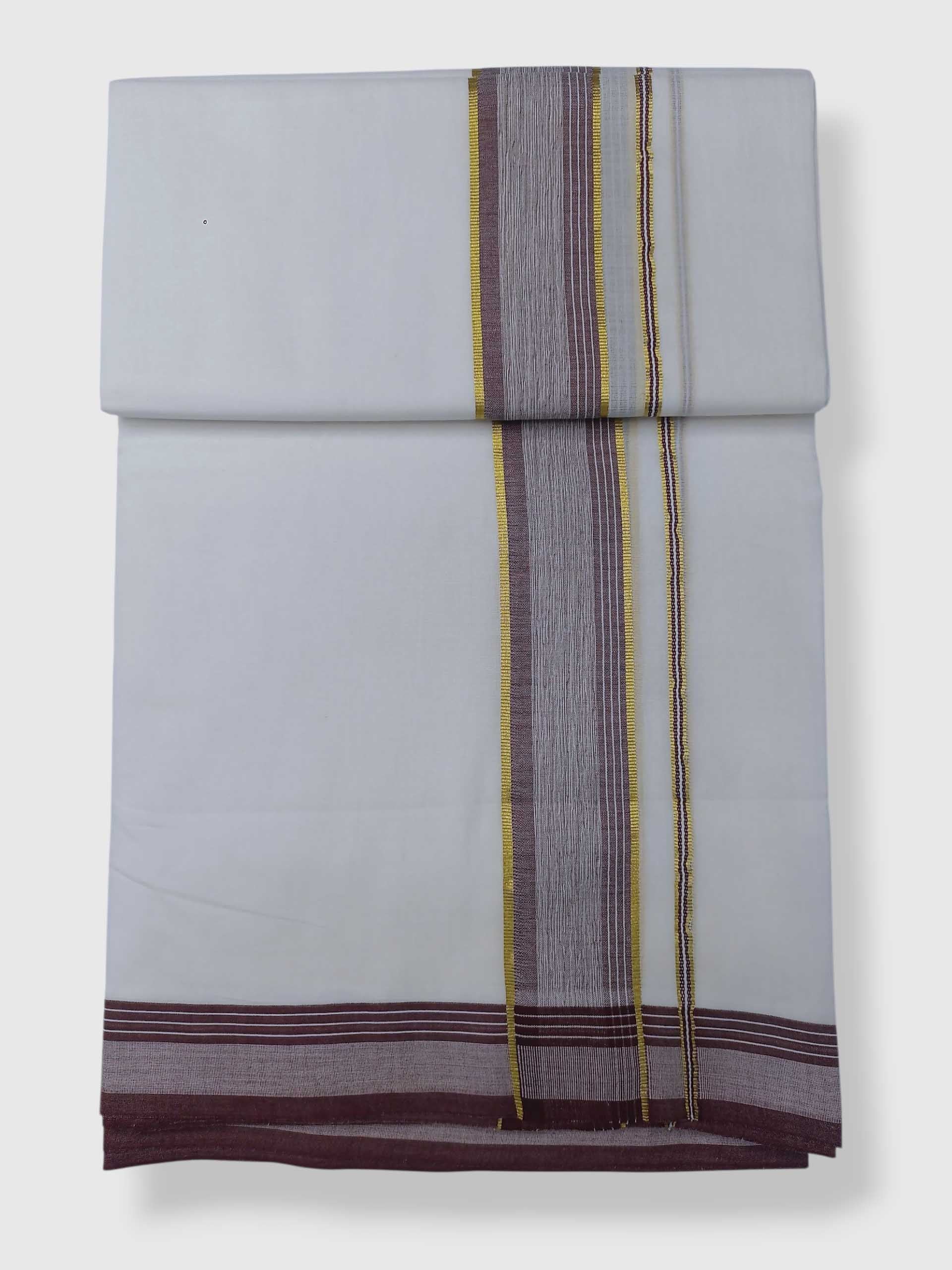Pure White Cotton Men's Double Dhoti