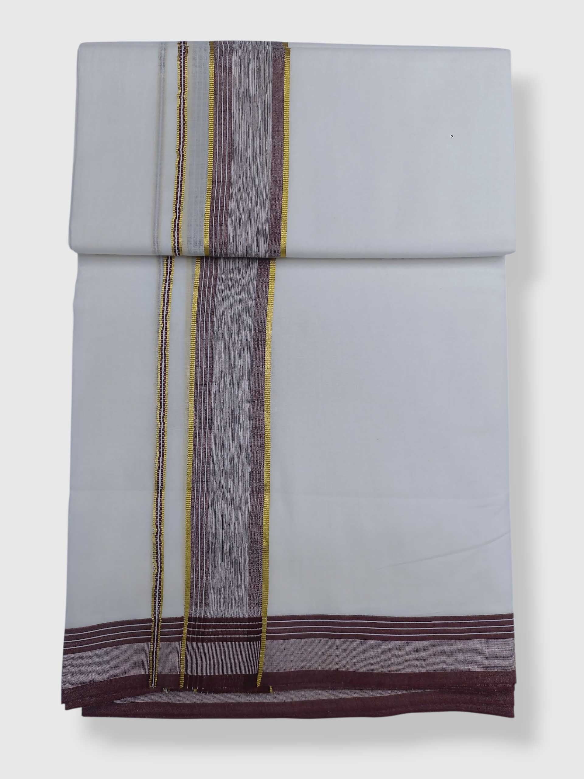 Pure White Cotton Men's Double Dhoti