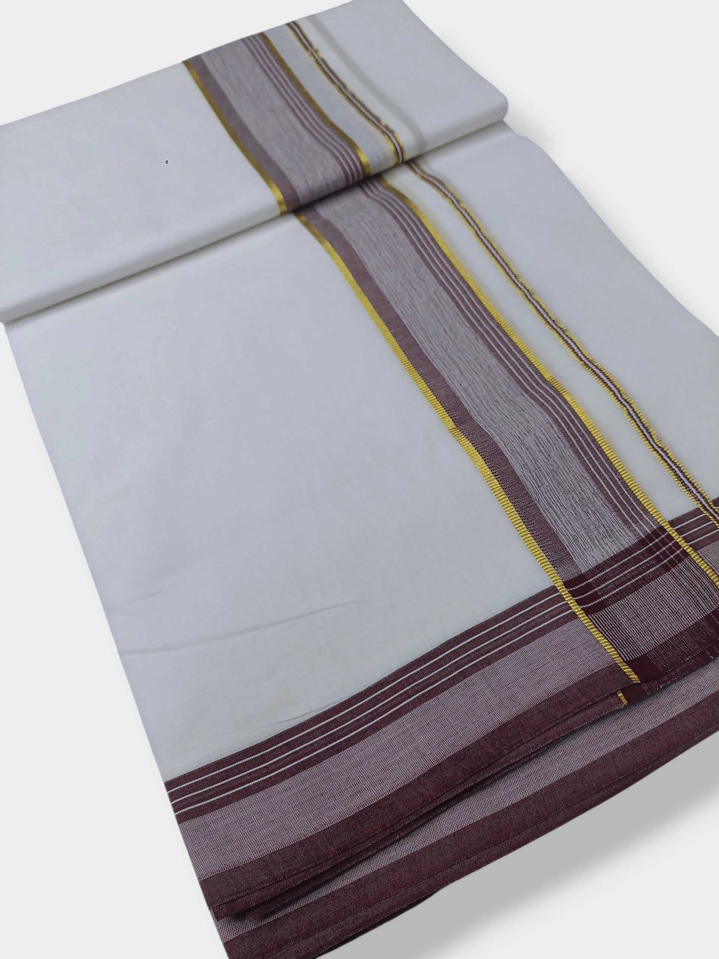 Pure White Cotton Men's Double Dhoti