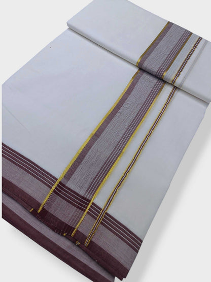 Pure White Cotton Men's Double Dhoti