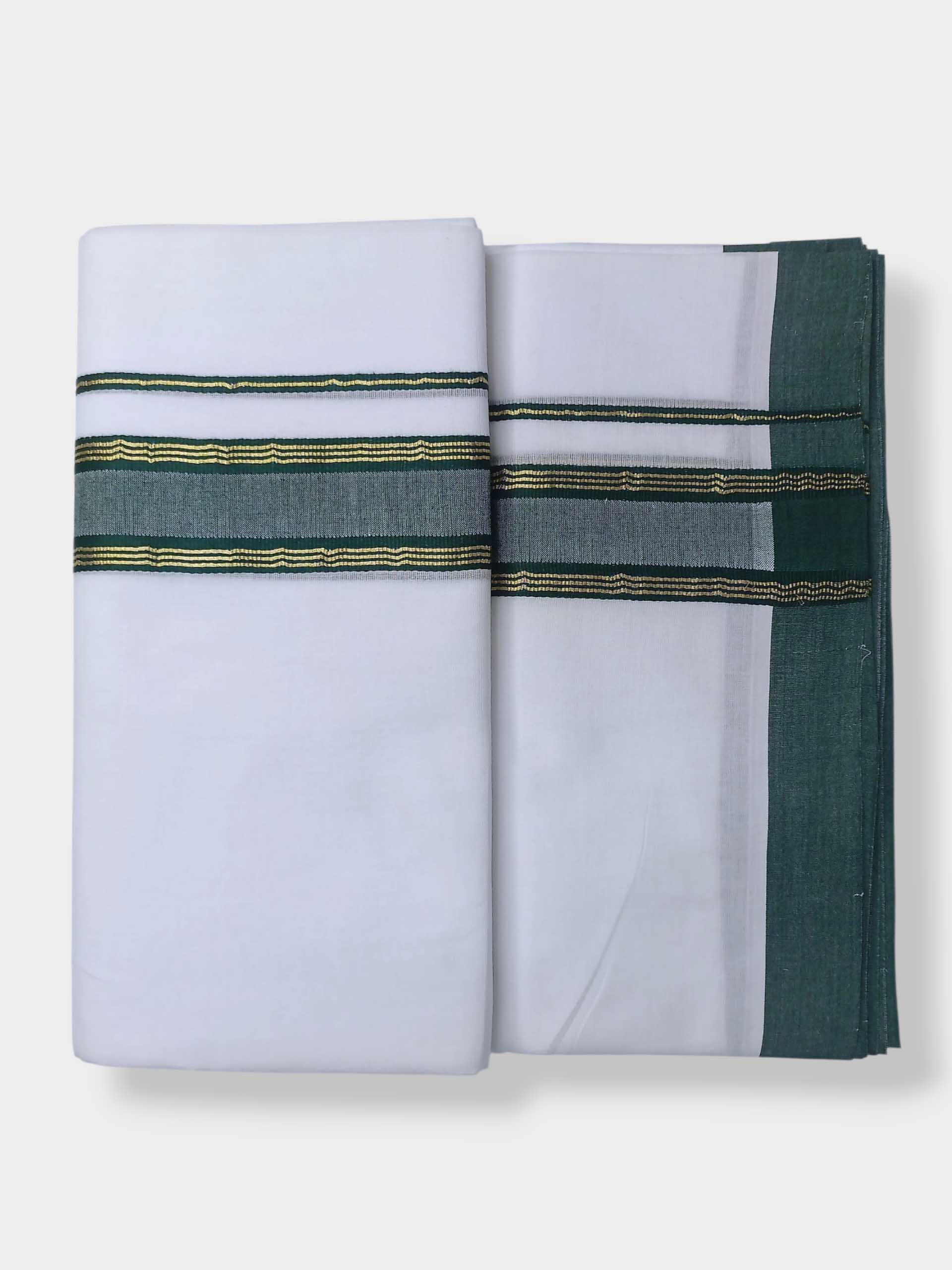 Pure White Cotton Men's Double Dhoti