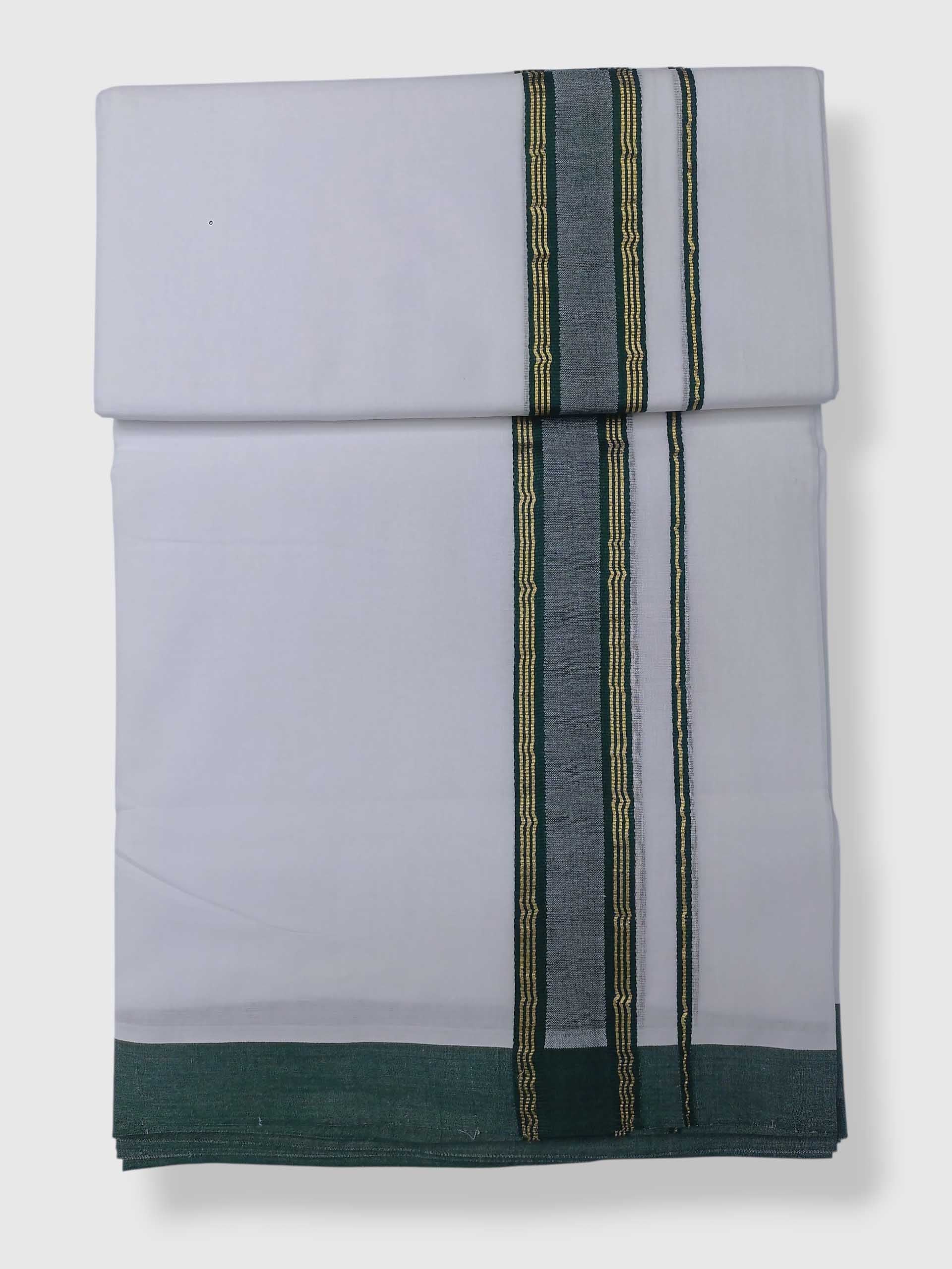Pure White Cotton Men's Double Dhoti