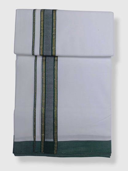 Pure White Cotton Men's Double Dhoti