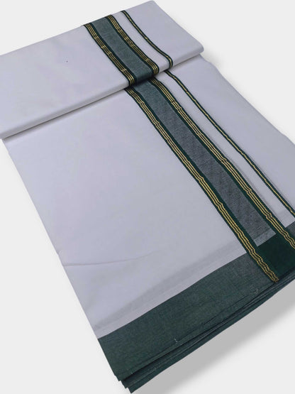 Pure White Cotton Men's Double Dhoti