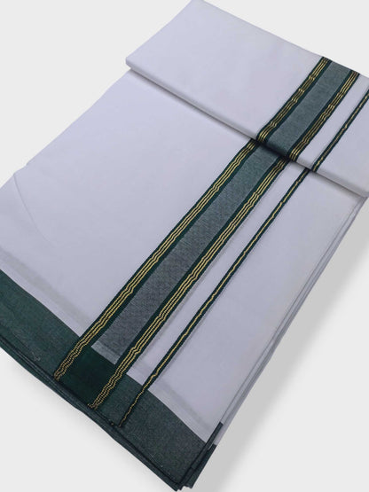 Pure White Cotton Men's Double Dhoti