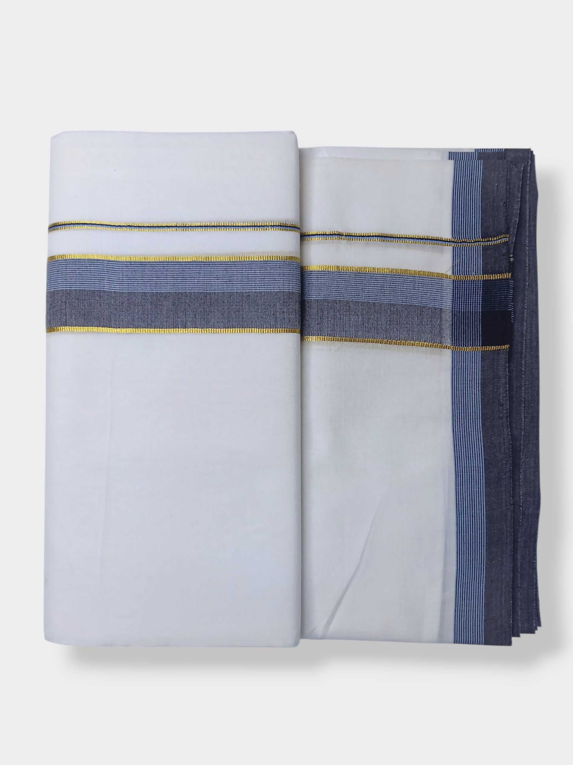 Pure White Cotton Men's Double Dhoti