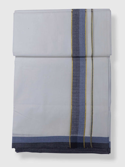 Pure White Cotton Men's Double Dhoti