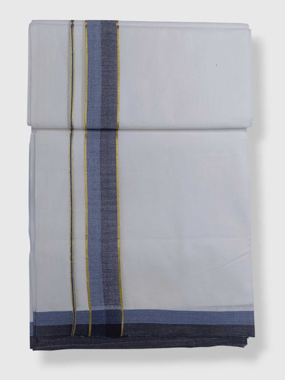 Pure White Cotton Men's Double Dhoti