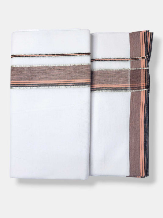 Pure White Cotton Men's Double Dhoti