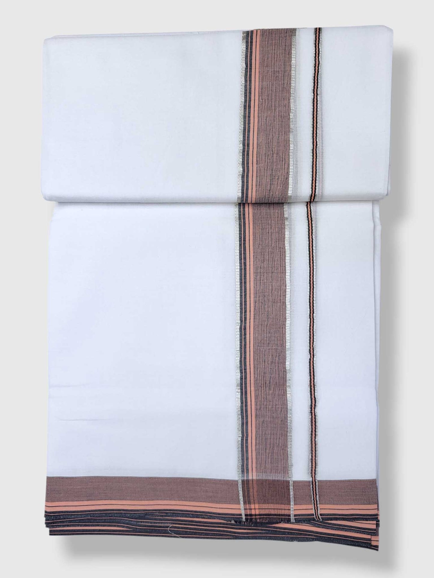 Pure White Cotton Men's Double Dhoti