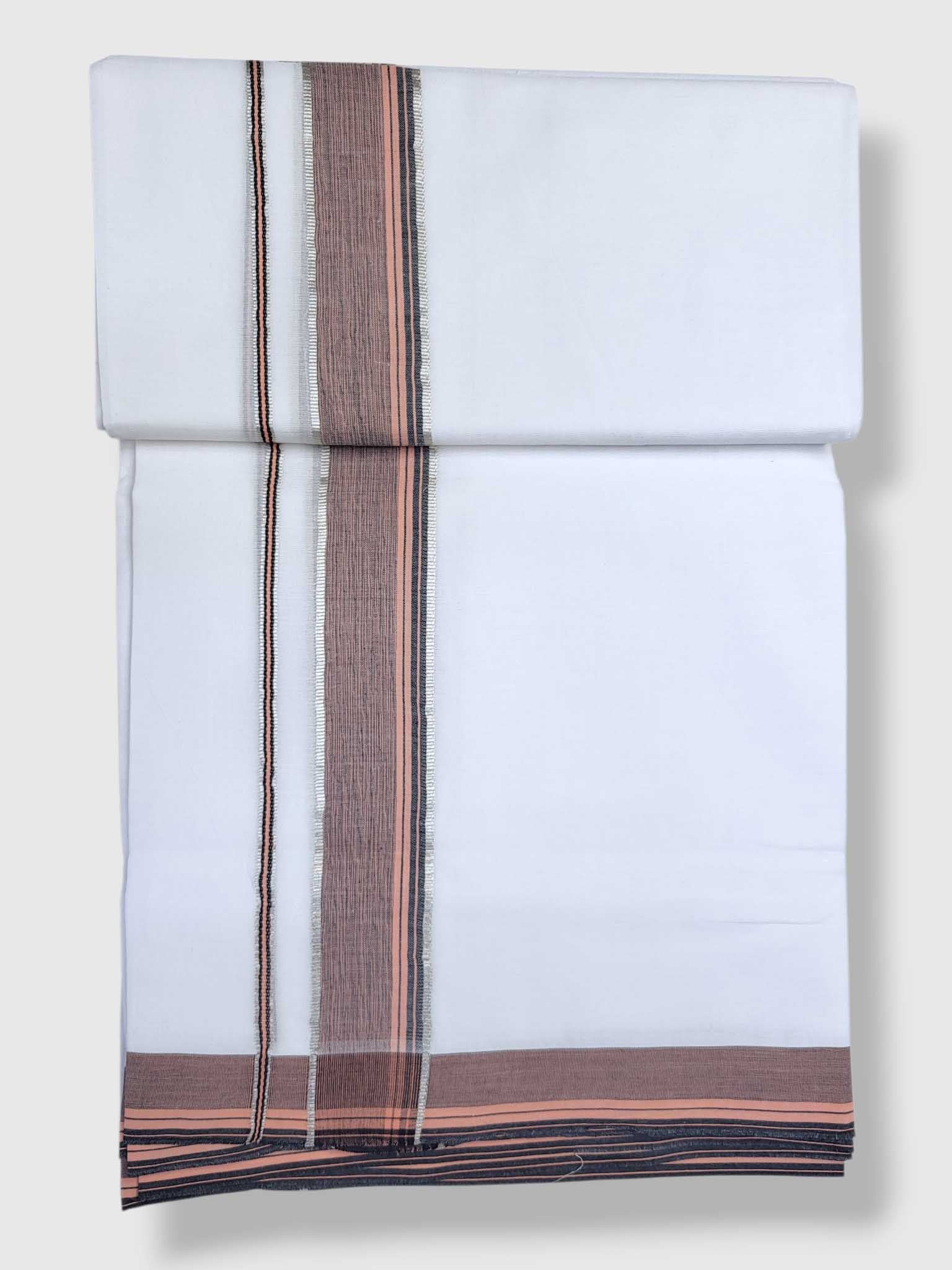 Pure White Cotton Men's Double Dhoti