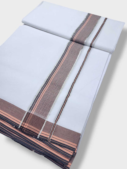 Pure White Cotton Men's Double Dhoti