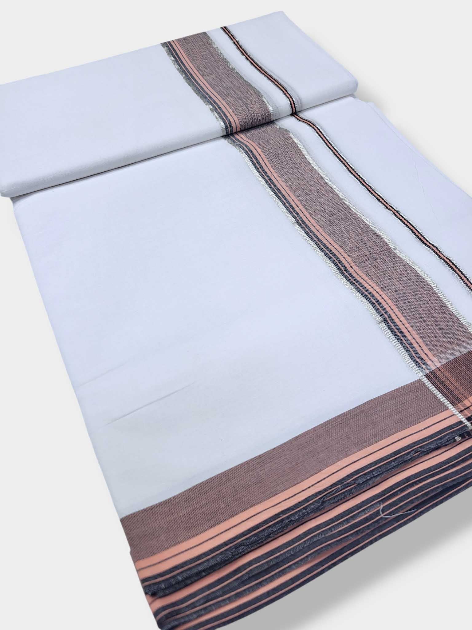 Pure White Cotton Men's Double Dhoti