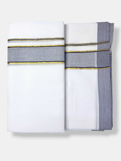 Pure White Cotton Men's Double Dhoti