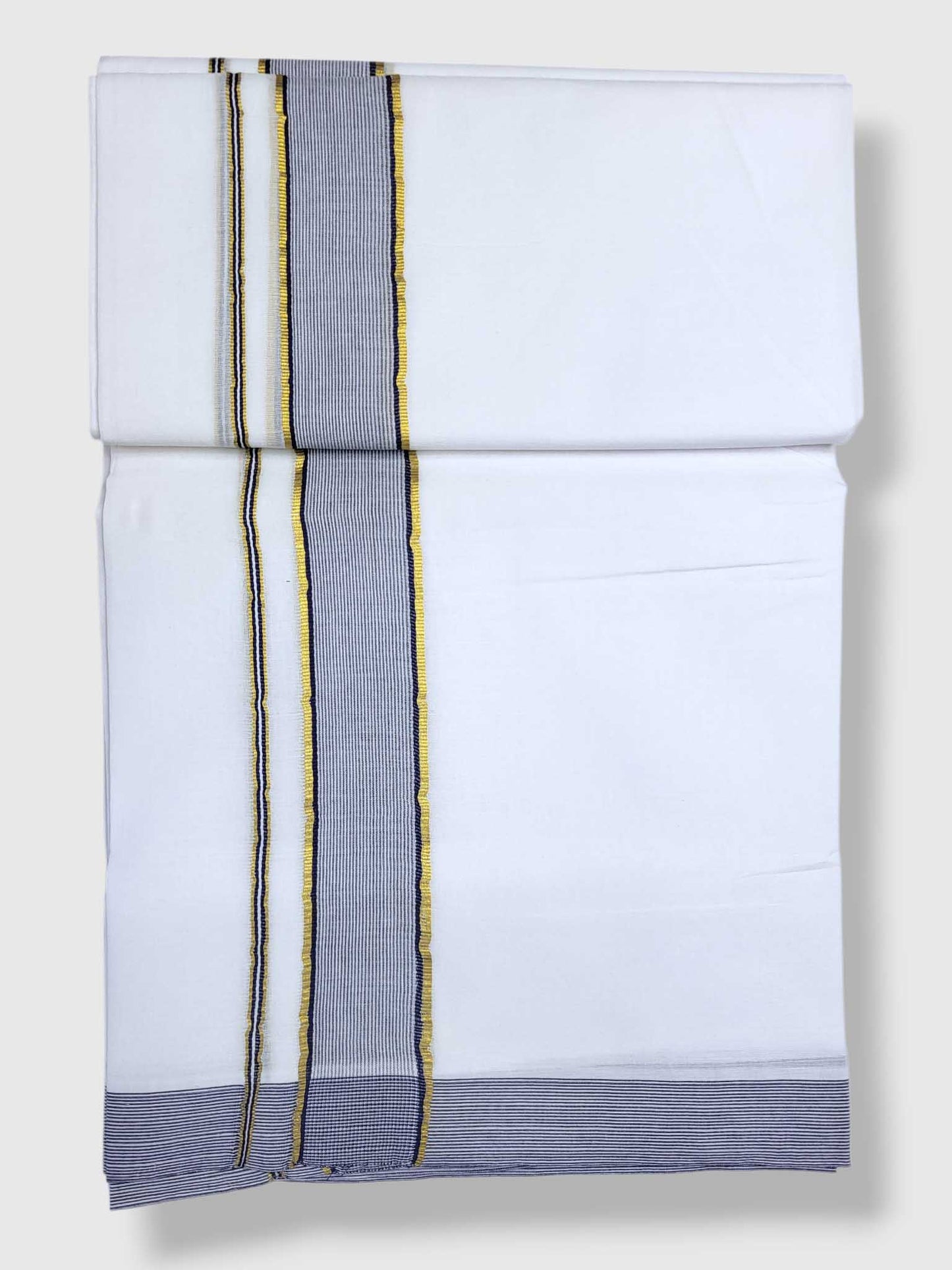 Pure White Cotton Men's Double Dhoti