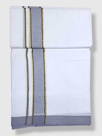 Pure White Cotton Men's Double Dhoti