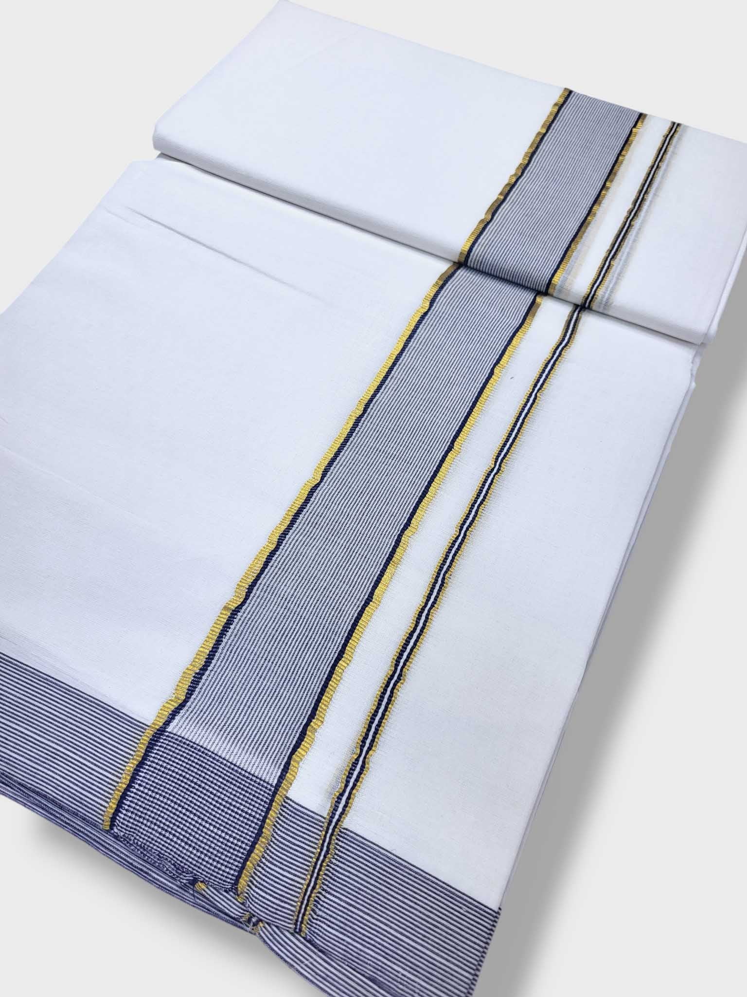 Pure White Cotton Men's Double Dhoti