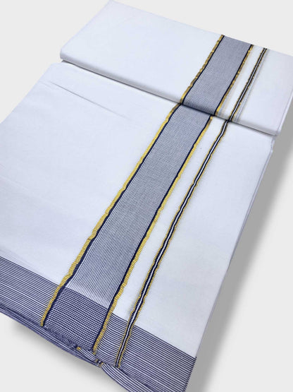 Pure White Cotton Men's Double Dhoti
