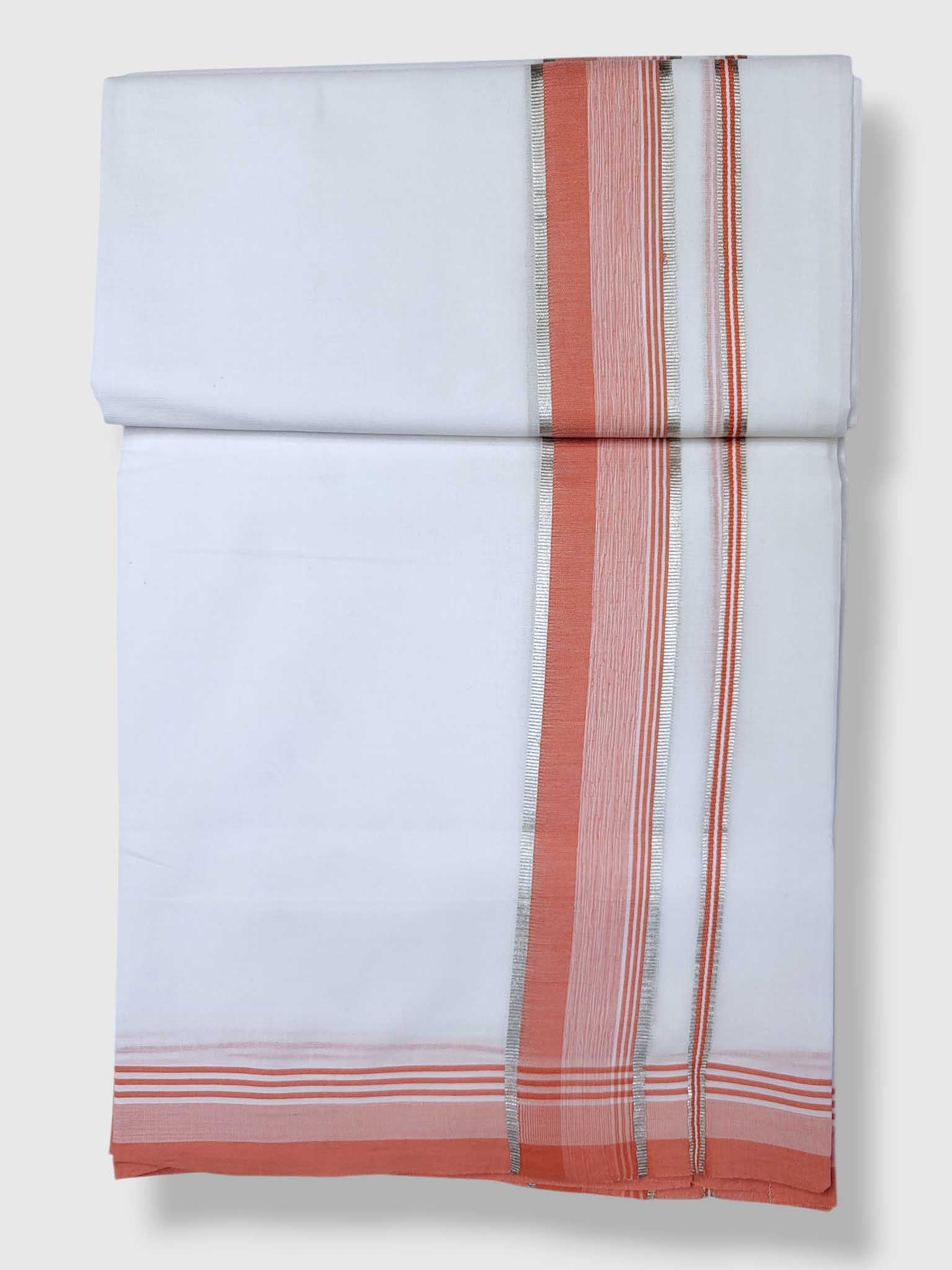 Pure White Cotton Men's Double Dhoti