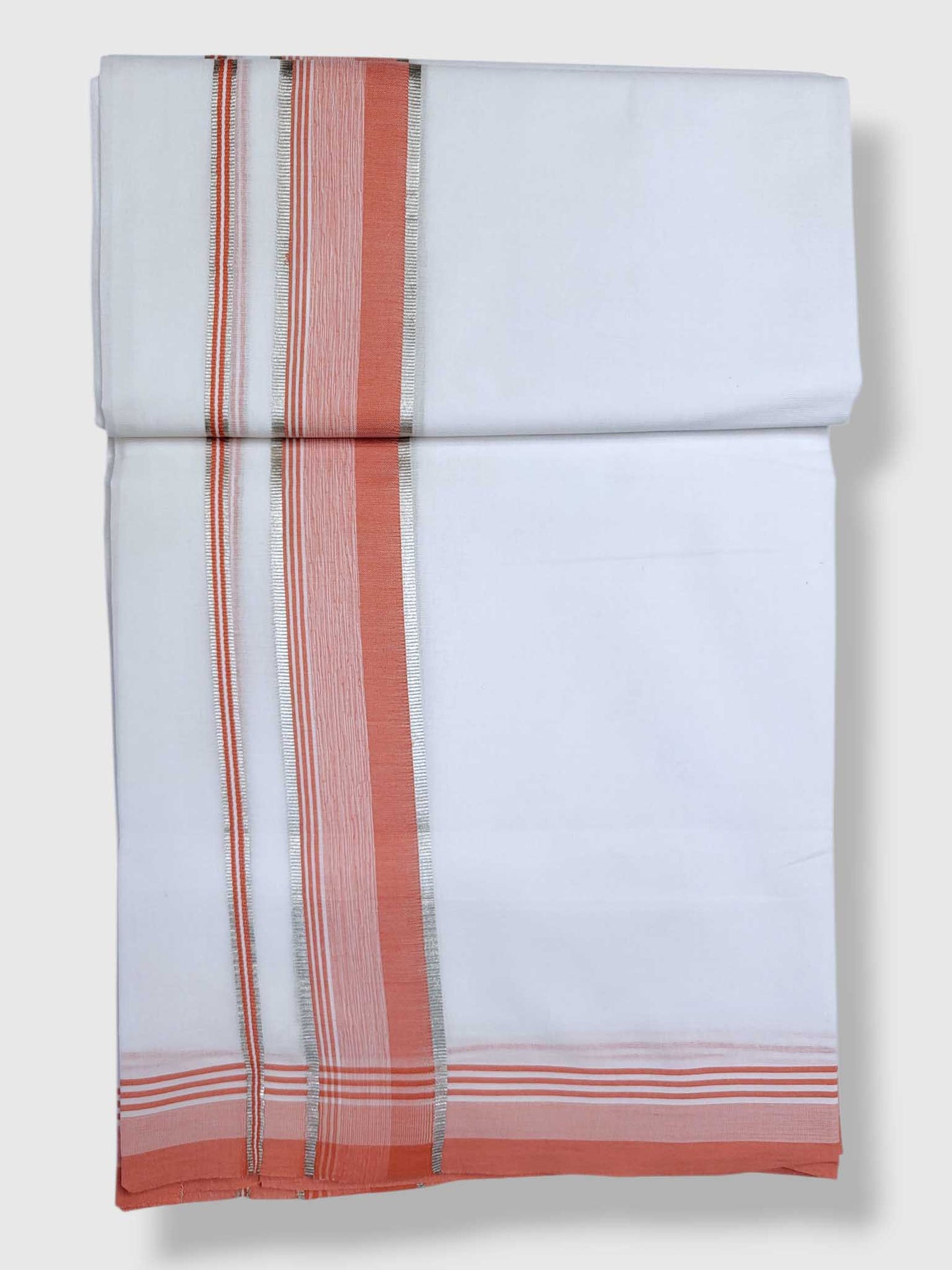 Pure White Cotton Men's Double Dhoti